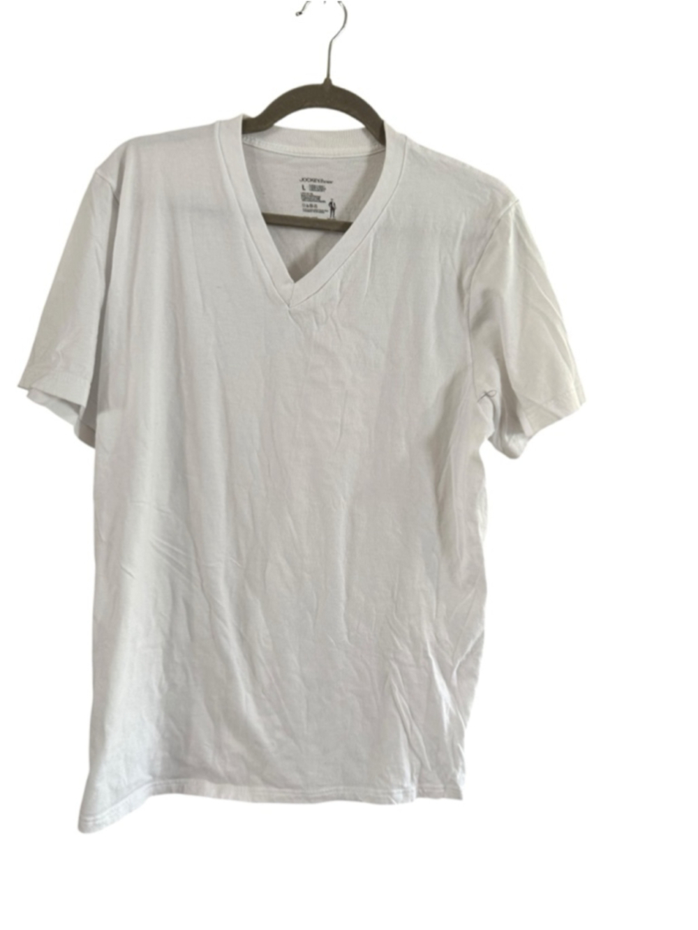 Men's Jockey White V-Neck Short Sleeve Tee L - Picture 7 of 8